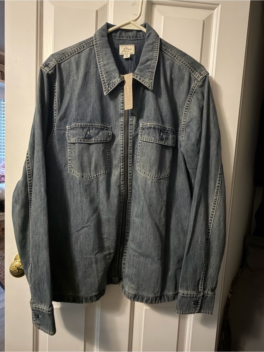 J. Crew NWT Men's Blue Denim Zip-Front Jacket
